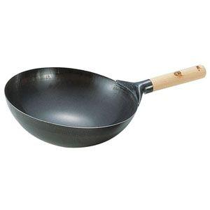 SA鉄プレス木柄北京鍋 33cm