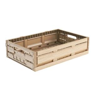 木目調折りたたみコンテナー 6419