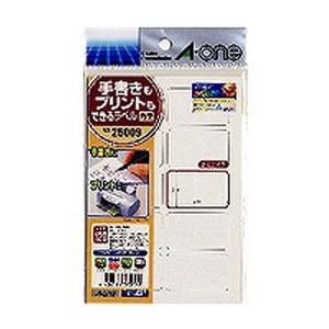 エーワン 手書きもプリントもできるラベル はがきサイズ 角型 10面