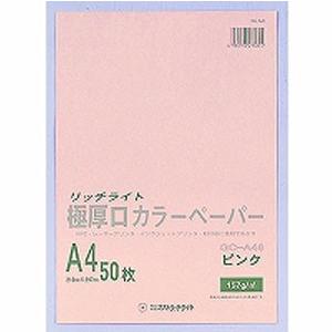 オストリッチダイヤ リッチライト 極厚カラーペーパー ピンク A4 50枚