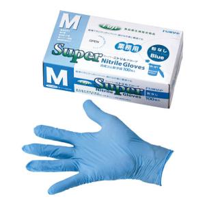 フジ スーパーニトリルグローブ 粉無ブルーM 100枚 : オオサキ ヤフー