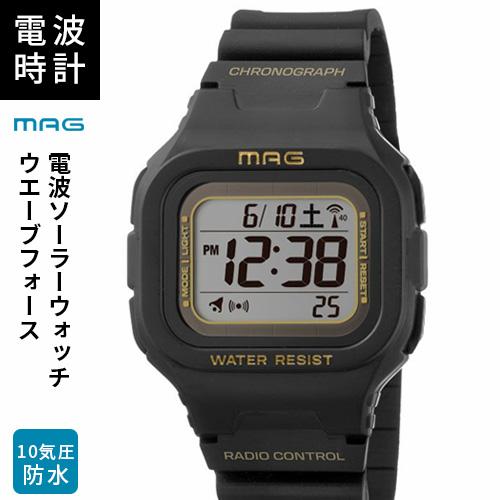 ノア精密 MAG マグ 電波ソーラーウォッチ ウェーブフォース ブラック2 MW-550 BK2