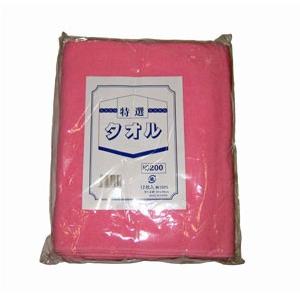 カラータオル 片平地付 #200 12枚入 ピンク 340×860