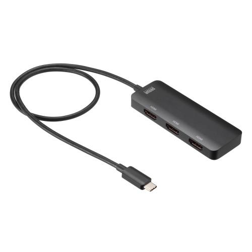 サンワサプライ USB Type C-HDMI変換アダプタ 3ポート/4K対応 AD-ALCMST3...