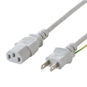 サンワサプライ 電源コード IEC C13-2Pオス 2m グレー KB-D3315A