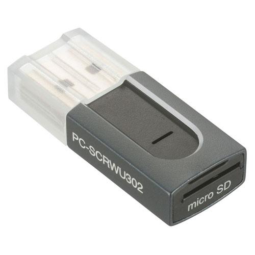 オーム電機 microSD専用カードリーダー TypeAコネクタ PC-SCRWU302-H