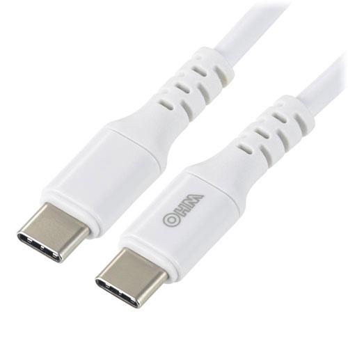 オーム電機 PD対応Type-Cケーブル USB-C to USB-C 1m ホワイト SMT-L1...