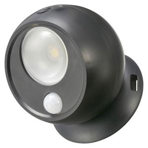 オーム電機 電池式センサーボールライト ブラック LT-SOW10-K