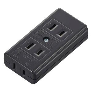 オーム電機 3口テーブルタップ 黒 HS-HLTT3/K