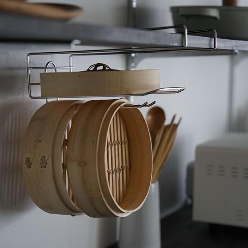 ヨシカワ せいろも干せる吊り戸棚用引っ掛けラック ステンレス 日本製 セイロ 干す 乾かす お手入れ...