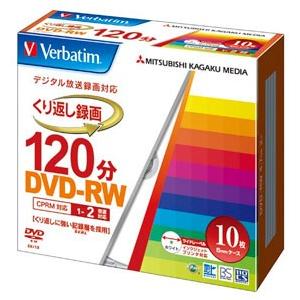 三菱化学 録画用DVD-RW X2 10枚入 IJP 白 VHW12NP10V1