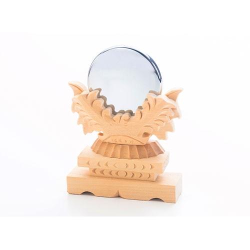 静岡木工 神棚用神具 神鏡2寸上彫り