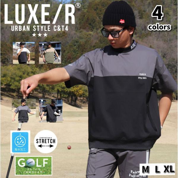 LUXE/R GOLF ラグジュゴルフ Tシャツ メンズ レディース 半袖 ストレッチ ブロード ロ...