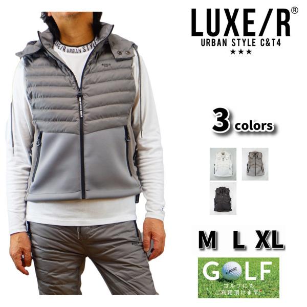 ダウンベスト ジャージ 切り替え パーカー キルティング ストレッチ メンズ レディース  LUXE...