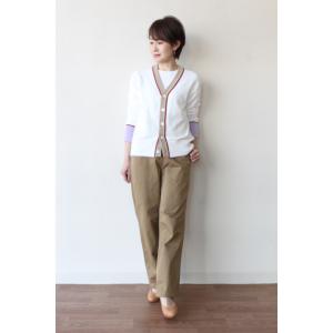 マカフィー（MACPHEE)  ドライコットンVネックカーデ／ホワイト系