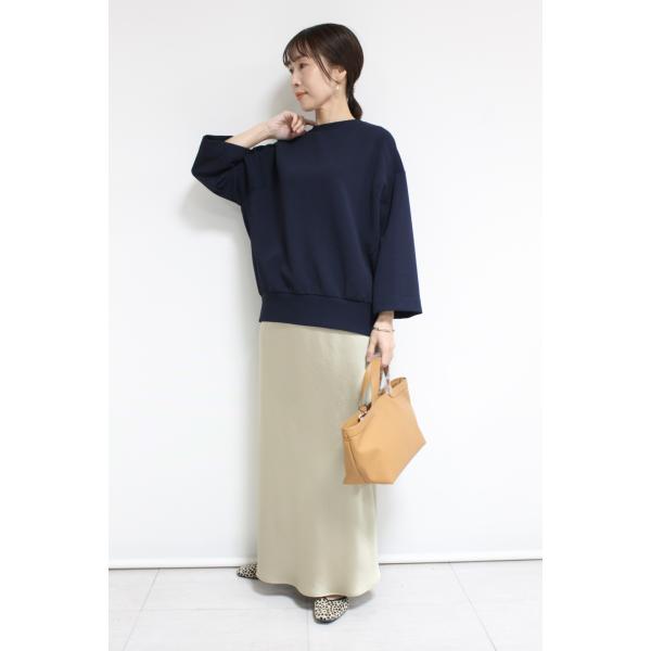 パシオーネ（PASSIONE）シボ感プルオーバーブラウス／ネイビー