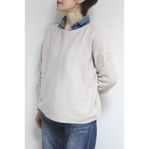 【再入荷】アンカルネ（Un carnet）ボートネックプルオーバー／アイボリー