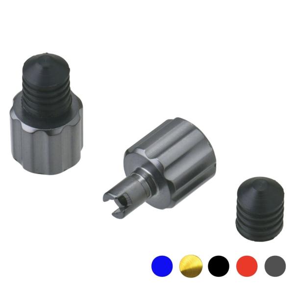 DRC ディーアールシー アルミムシ回し付きエアバルブキャップ カラー：チタン エアバルブキャップ