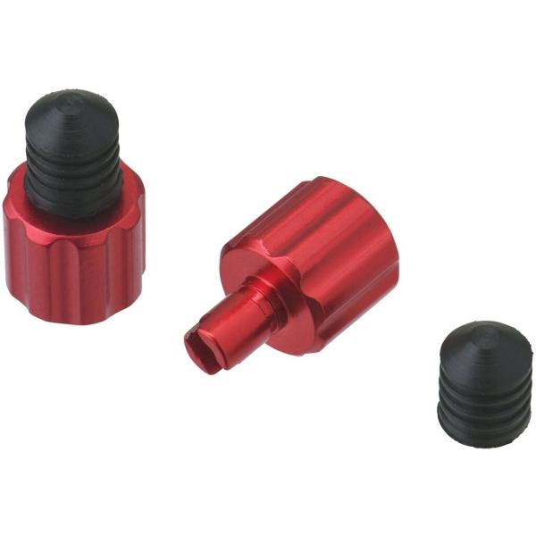 DRC ディーアールシー アルミムシ回し付きエアバルブキャップ カラー：レッド エアバルブキャップ