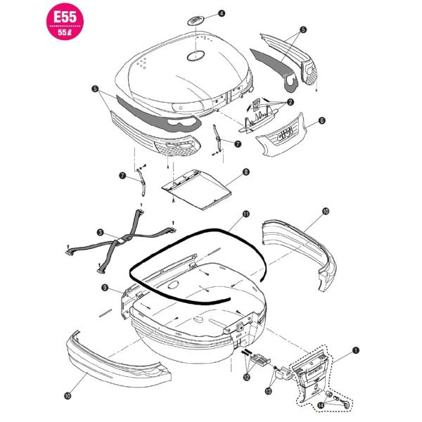 GIVI ジビ 【補修部品】ボタン＋スプリング (TECH) [Z206NR] E55 その他トップ...