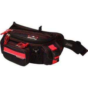 ROUGH＆ROAD ラフ＆ロード F-ラフウエストバッグ カラー：ブラック×レッド ウエストポーチ...