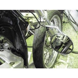 部品屋K&amp;W フォーククランプミラーステー ミラー付キット サイズ：4インチ スティード400 ステ...