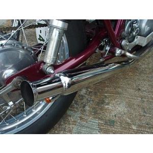 SR400 マフラー 社外 中古 バイク 部品 スーパートラップ風 メガホン