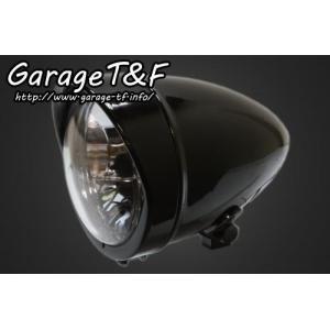 Garage T&F ガレージ 4.5インチトラクターヘッドライト＋ステーセット 250TR KAWASAKI カワサキ ヘッドライト 灯火類 電装系  レンズカラー：クリアー / ヘッドライトボディカラー：オールマットブラック