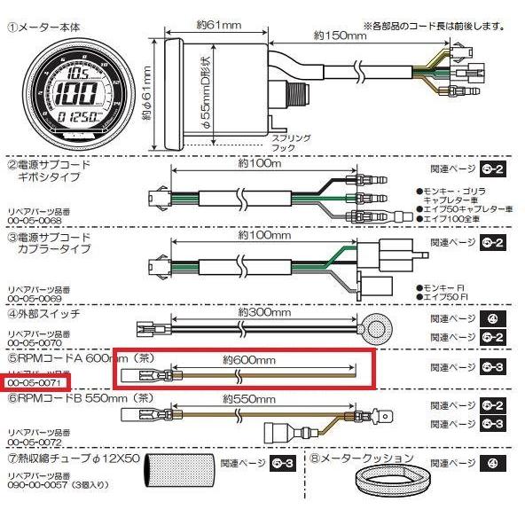 SP武川 SP武川:SPタケガワ 【補修用パーツ】RPMコードA