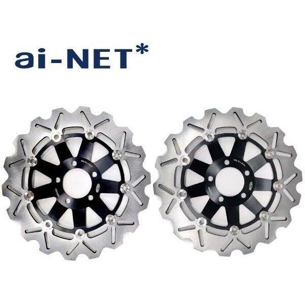 ai-net アイネット ハイパフォーマンス ウェーブ ディスクローター 左右セット KAWASAK...