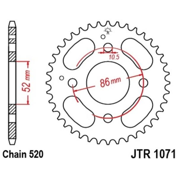 JT SPROCKETS JTスプロケット スチール製リアスプロケット スタンダード 1071 - ...