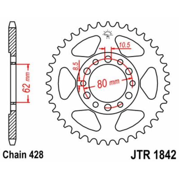 JT SPROCKETS JTスプロケット スチール製リアスプロケット スタンダード 1842 - ...