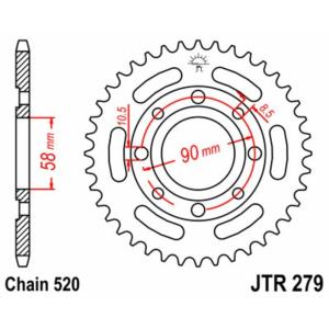 JT SPROCKETS JTスプロケット スチール製リアスプロケット スタンダード 279 - 520 MTX125 R France仕様 Spain仕様 HONDA ホンダ 駆動系