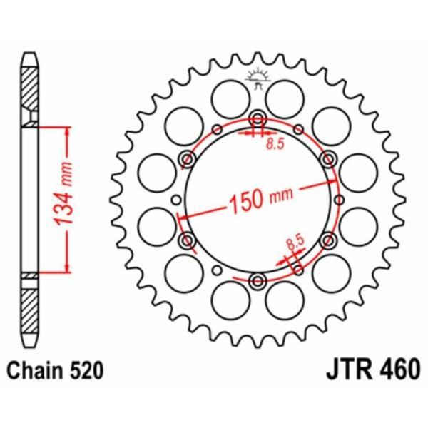 JT SPROCKETS JTスプロケット スチール製リアスプロケット スタンダード 460-520...