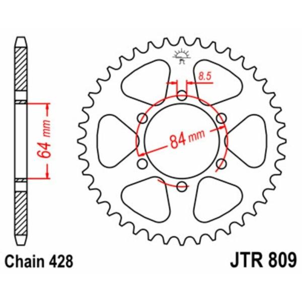 JT SPROCKETS JTスプロケット スチール製リアスプロケット スタンダード 809 - 4...