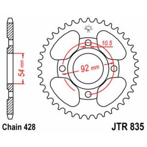 JT SPROCKETS JTスプロケット スチール製リアスプロケット スタンダード 835 - 428 SR125 Spain仕様 YAMAHA ヤマハ ドリブンスプロケット・リアスプロケット