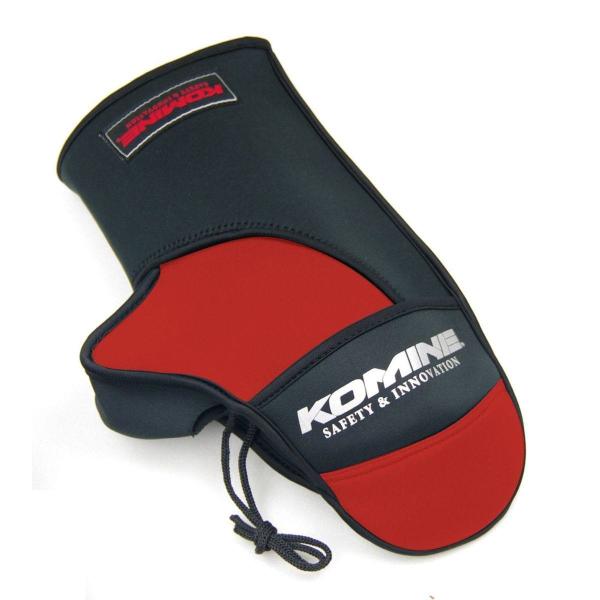 KOMINE コミネ AK-085 ネオプレーンウォームハンドルカバー カラー：ブラック／レッド ハ...