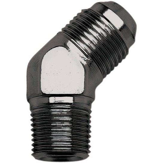 RUSSELL ラッセル フィッティング 45度 1／8NPT-#3 オス ブラック 【45DEG ...