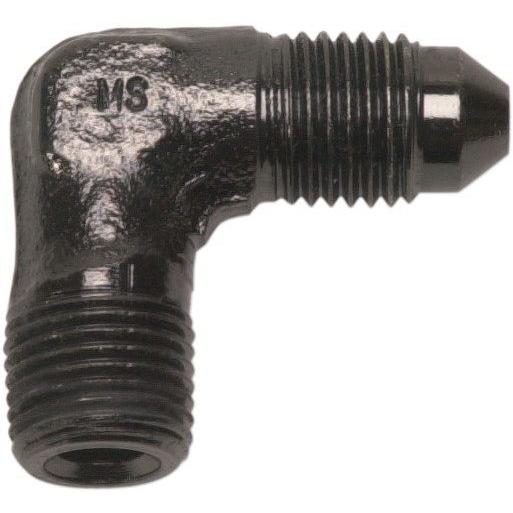 RUSSELL ラッセル フィッティング 90度 1／8NPT-#3 オス ブラック 【90DEG ...