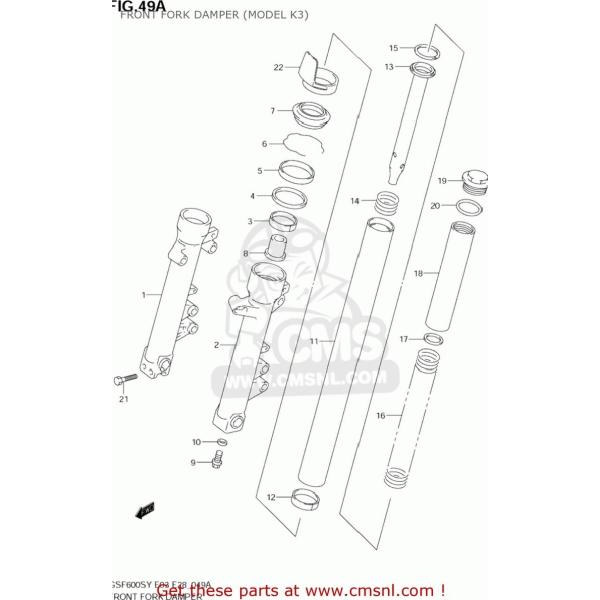 CMS シーエムエス TUBE，OUTER，R GSF600S BANDIT 2000 (Y) US...