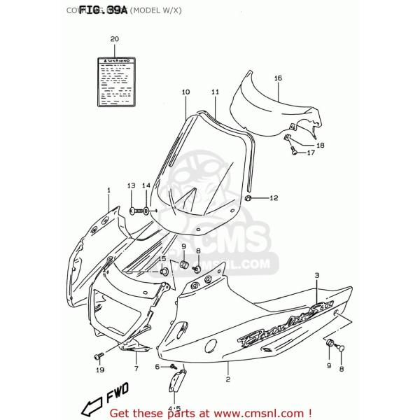 CMS シーエムエス COWLING ASSY，SIDE，R GSF600S BANDIT 1996...