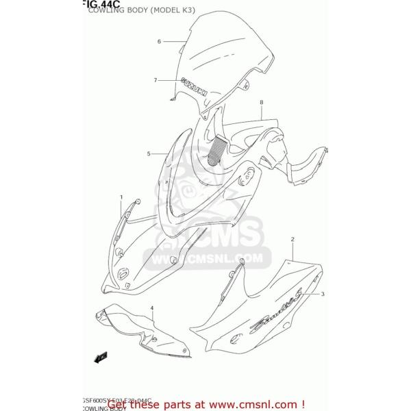 CMS シーエムエス COWLING ASSY，SIDE，R GSF600S BANDIT 2000...