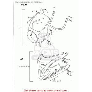 CMS シーエムエス (94402-01D60-33J) COVER SET，UPPER COWLING GS500E 1989 (K) USA (E03) 1990 (L) 1991 (M) 1992 (N) 1993 (P) 1994 (R) 1995 (S) 1996 (T)
