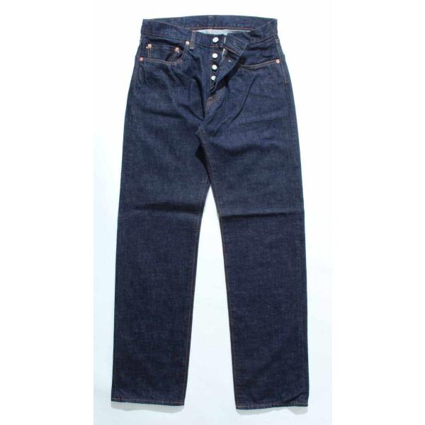 児島ジーンズ 15oz セルビッチデニム ストレート ワンウォッシュ ボタンフライ サイズ：36 デ...