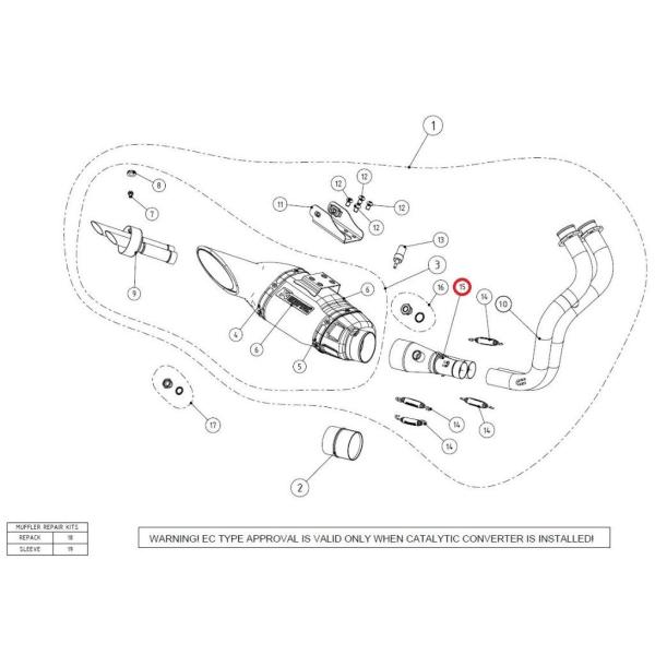 AKRAPOVIC アクラポビッチ 【リペアパーツ】C-Y7R1 collector FZ-07 M...