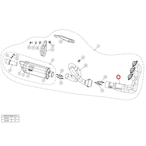 AKRAPOVIC アクラポビッチ 【リペアパーツ】H-Y8R3 header SS FJ-09 F...
