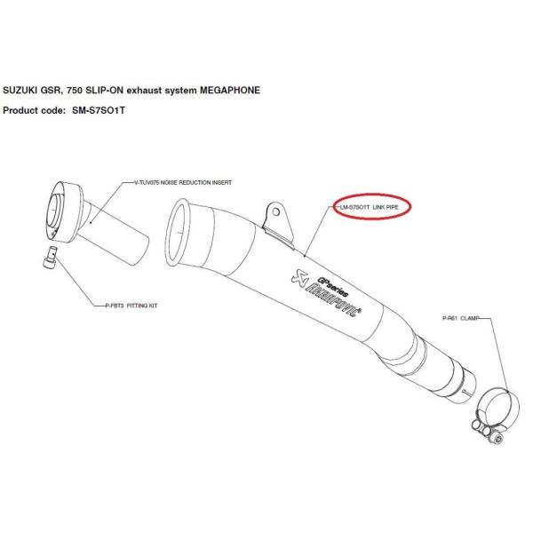 AKRAPOVIC アクラポビッチ 【リペアパーツ】LM-S7SO1T link pipe GSR7...