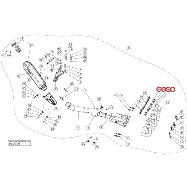 AKRAPOVIC アクラポビッチ 【リペアパーツ】P-105 inner sleeve SS FZ...