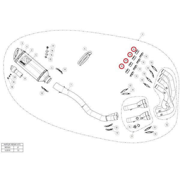 AKRAPOVIC アクラポビッチ 【リペアパーツ】P-70 inner sleeve SS NIN...
