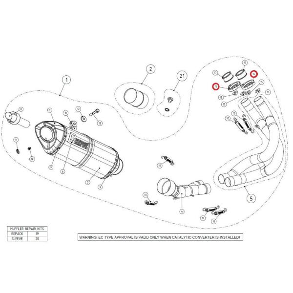 AKRAPOVIC アクラポビッチ 【リペアパーツ】P-F38 flange al CB1000R ...